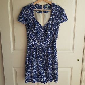 Leifnotes Blue Floral Drafted Petals Romper Size 6